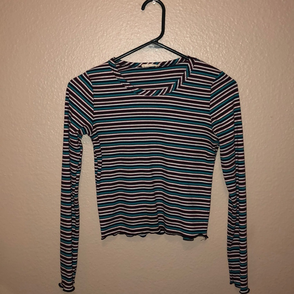 Striped Stretchy Crop Top
